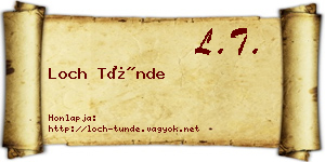 Loch Tünde névjegykártya