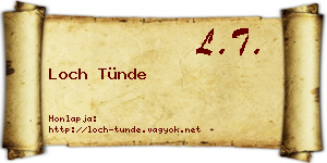 Loch Tünde névjegykártya